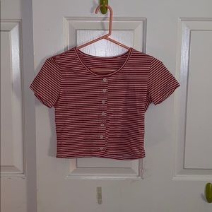 red striped crop top
